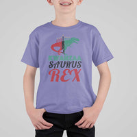 Kwanzaa Saurus Rex Kinara Candles Dinosaur T-rex African Heritage T Shirt For Kid - Wonder Print Shop