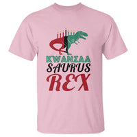 Kwanzaa Saurus Rex Kinara Candles Dinosaur T-rex African Heritage T Shirt - Wonder Print Shop