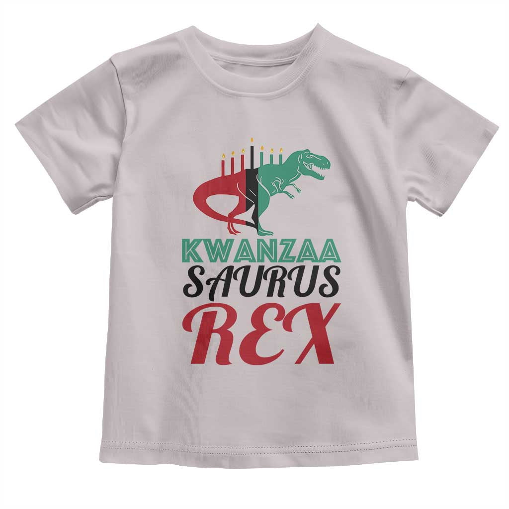 Kwanzaa Saurus Rex Kinara Candles Dinosaur T-rex African Heritage Toddler T Shirt
