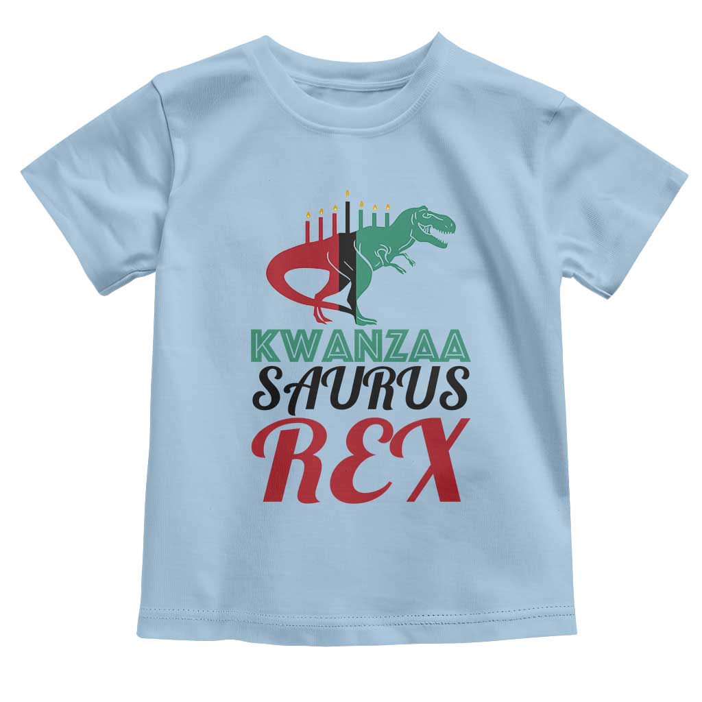 Kwanzaa Saurus Rex Kinara Candles Dinosaur T-rex African Heritage Toddler T Shirt