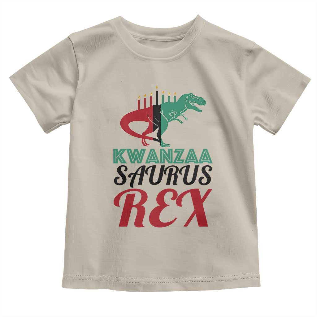 Kwanzaa Saurus Rex Kinara Candles Dinosaur T-rex African Heritage Toddler T Shirt