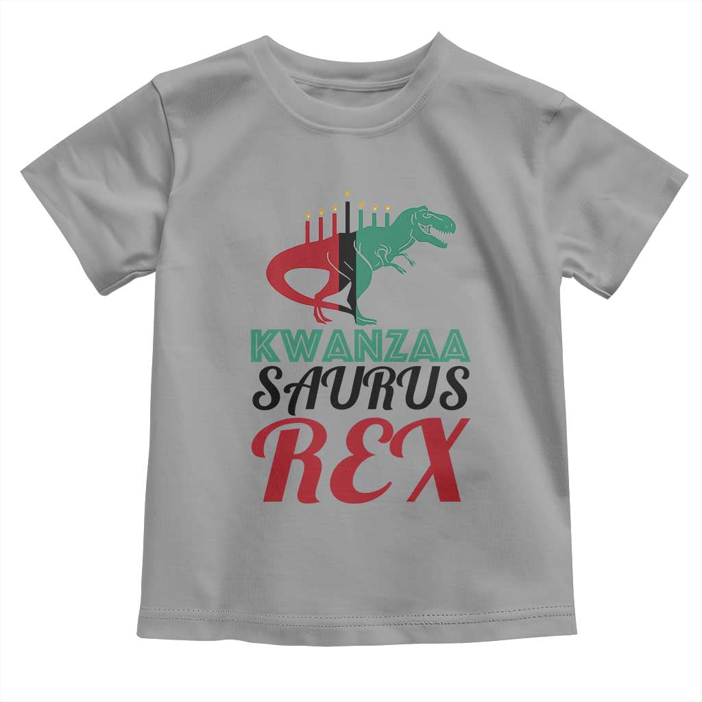 Kwanzaa Saurus Rex Kinara Candles Dinosaur T-rex African Heritage Toddler T Shirt