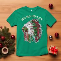 Funny Christmas Native American T Shirt Ho Ho Ho Lay Vintage War Bonnet - Wonder Print Shop