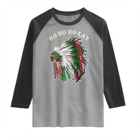 Funny Christmas Native American Raglan Shirt Ho Ho Ho Lay Vintage War Bonnet - Wonder Print Shop