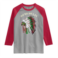 Funny Christmas Native American Raglan Shirt Ho Ho Ho Lay Vintage War Bonnet - Wonder Print Shop