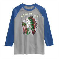Funny Christmas Native American Raglan Shirt Ho Ho Ho Lay Vintage War Bonnet - Wonder Print Shop