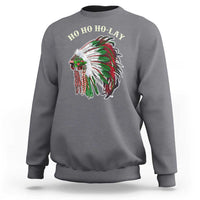 Funny Christmas Native American Sweatshirt Ho Ho Ho Lay Vintage War Bonnet - Wonder Print Shop