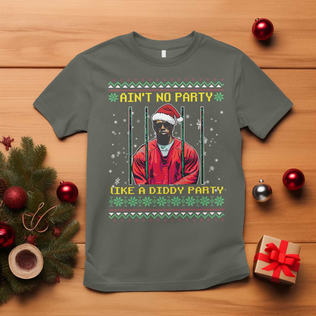 Funny Diddy Ain't No Party Like A Diddy Party Christmas T Shirt - Wonder Print Shop