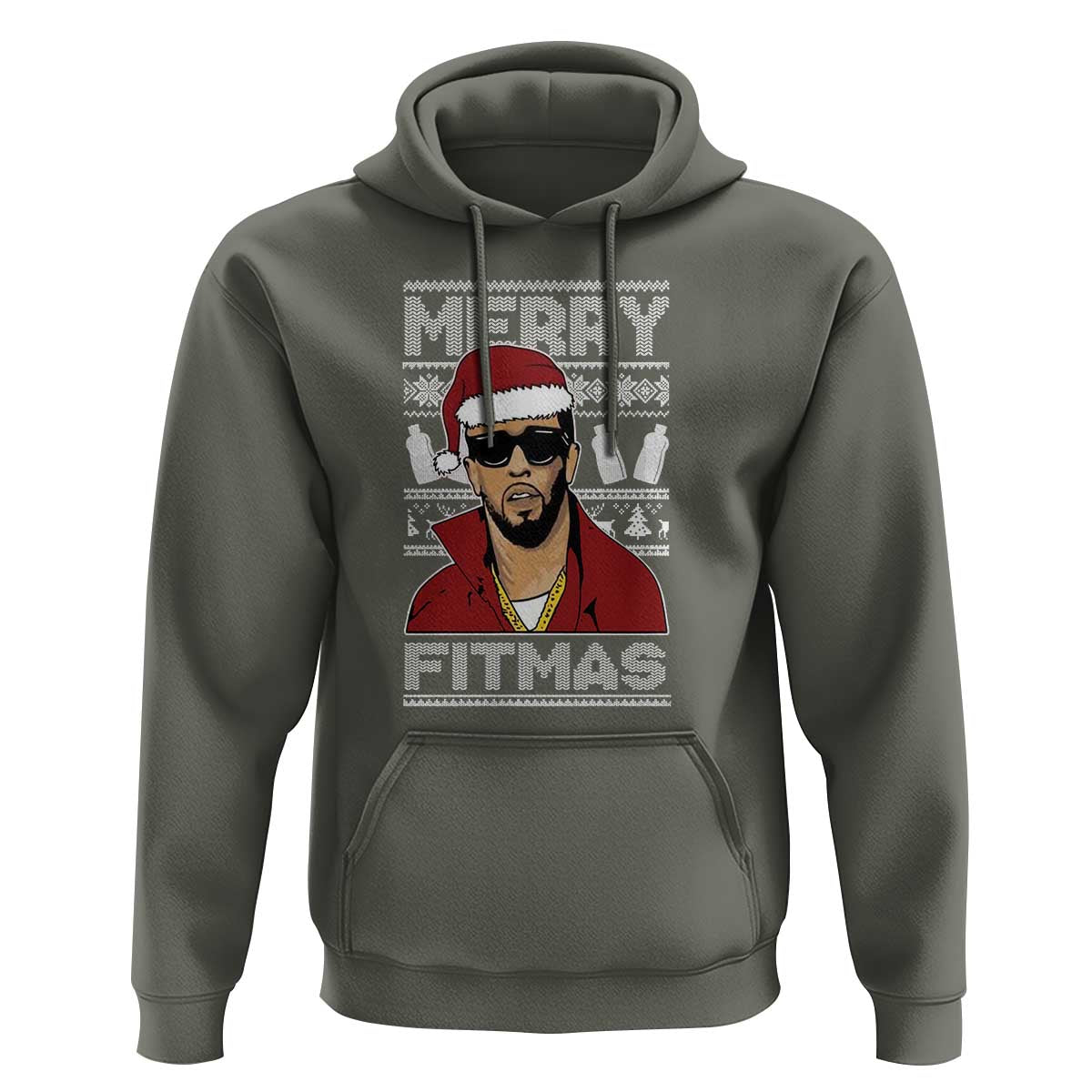 Funny Dirty Santa Diddy Merry Fitmas Hoodie
