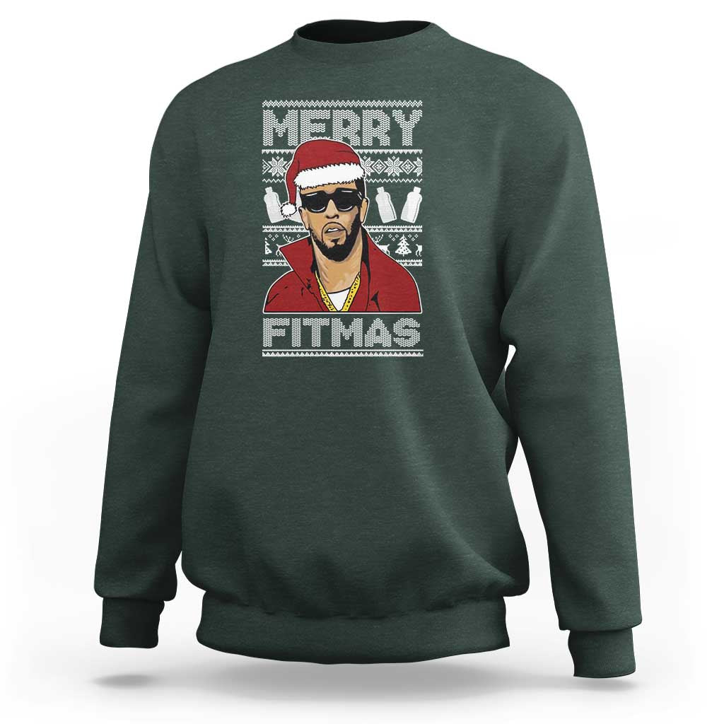 Funny Dirty Santa Diddy Merry Fitmas Sweatshirt - Wonder Print Shop