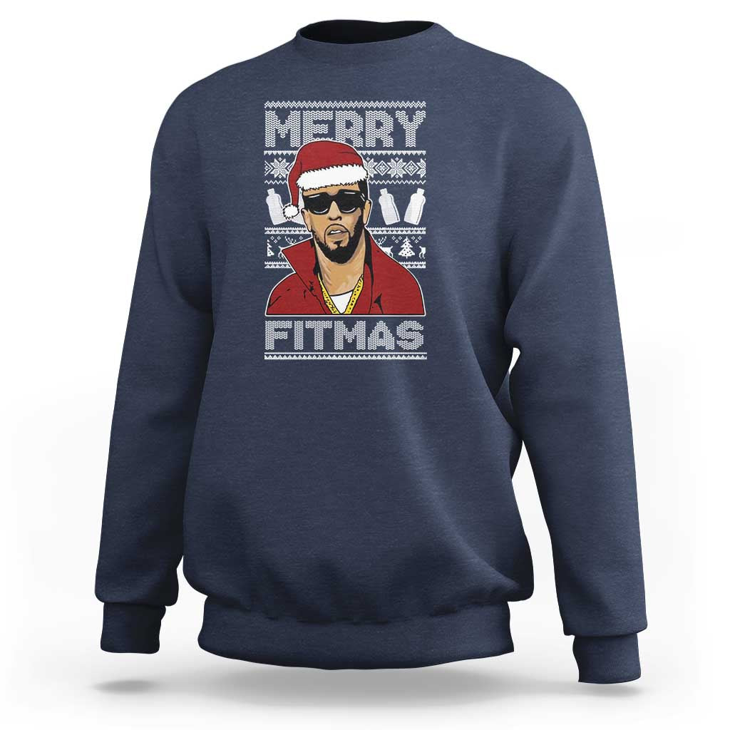 Funny Dirty Santa Diddy Merry Fitmas Sweatshirt - Wonder Print Shop