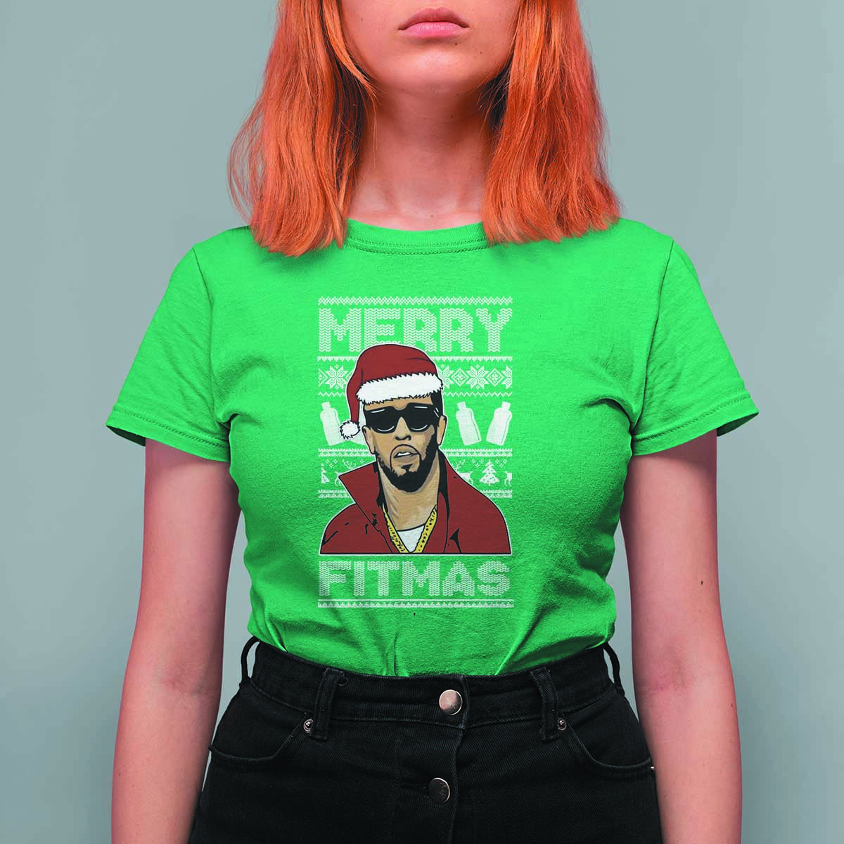 Funny Dirty Santa Diddy Merry Fitmas T Shirt For Women - Wonder Print Shop