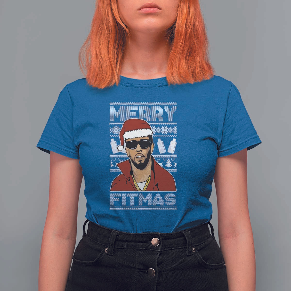 Funny Dirty Santa Diddy Merry Fitmas T Shirt For Women - Wonder Print Shop