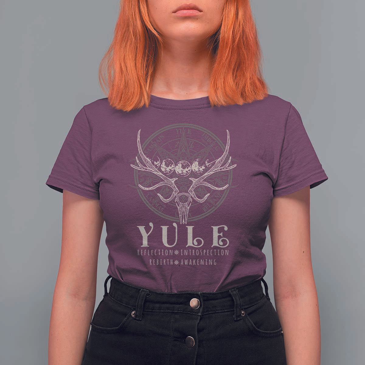 Yule Pagan T Shirt For Women Reflection Instrospection Rebirth Awakening - Wonder Print Shop