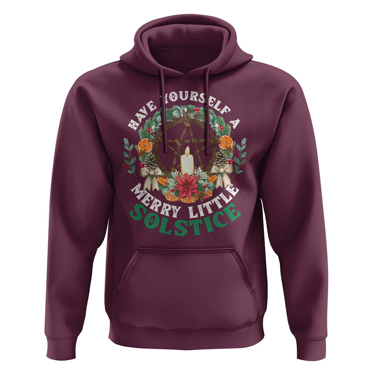 Have Yourself A Merry Little Solstice Hoodie Pagan Pentagram Christmas Wreath
