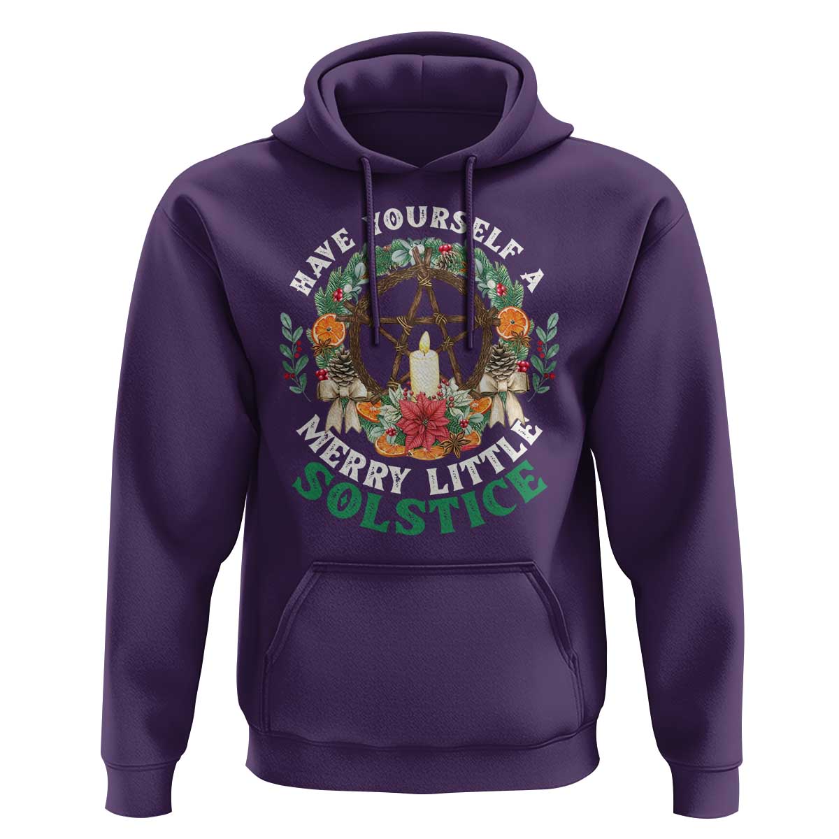 Have Yourself A Merry Little Solstice Hoodie Pagan Pentagram Christmas Wreath