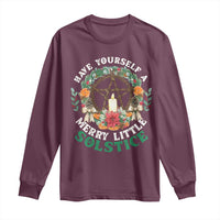 Have Yourself A Merry Little Solstice Long Sleeve Shirt Pagan Pentagram Christmas Wreath