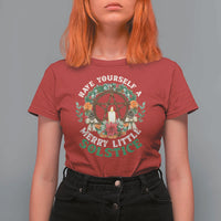Have Yourself A Merry Little Solstice T Shirt For Women Pagan Pentagram Christmas Wreath - Wonder Print Shop