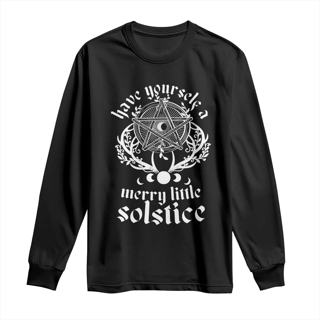 Yule Pagan Long Sleeve Shirt Have Yourself A Merry Little Solstice Vintage Pentagram