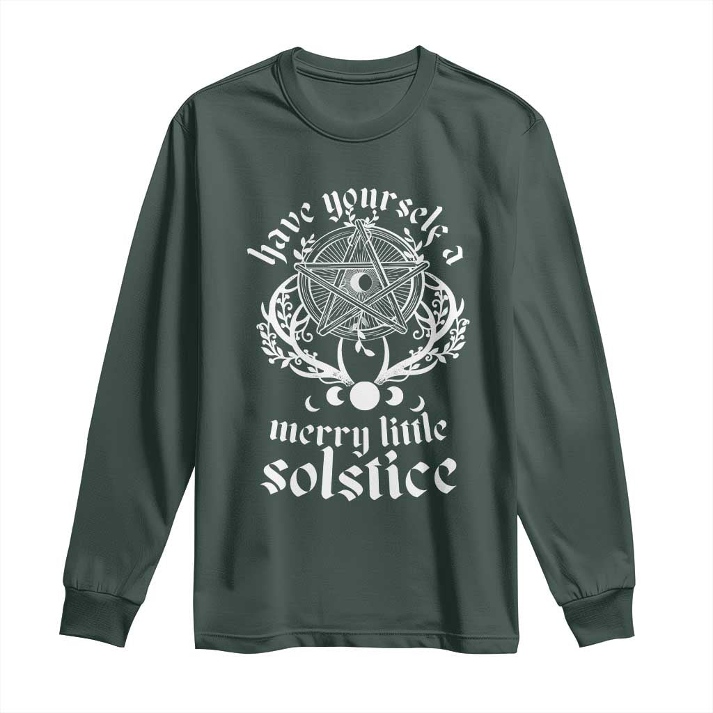 Yule Pagan Long Sleeve Shirt Have Yourself A Merry Little Solstice Vintage Pentagram