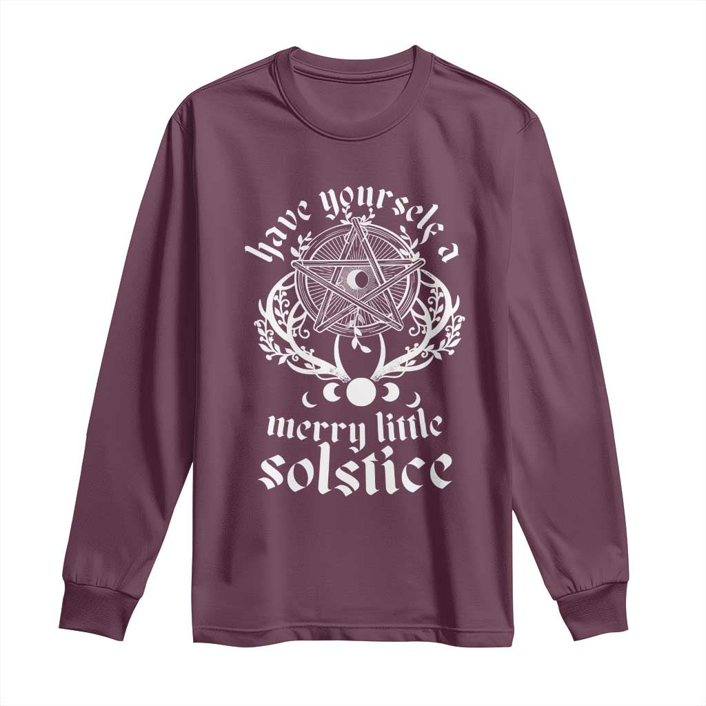 Yule Pagan Long Sleeve Shirt Have Yourself A Merry Little Solstice Vintage Pentagram