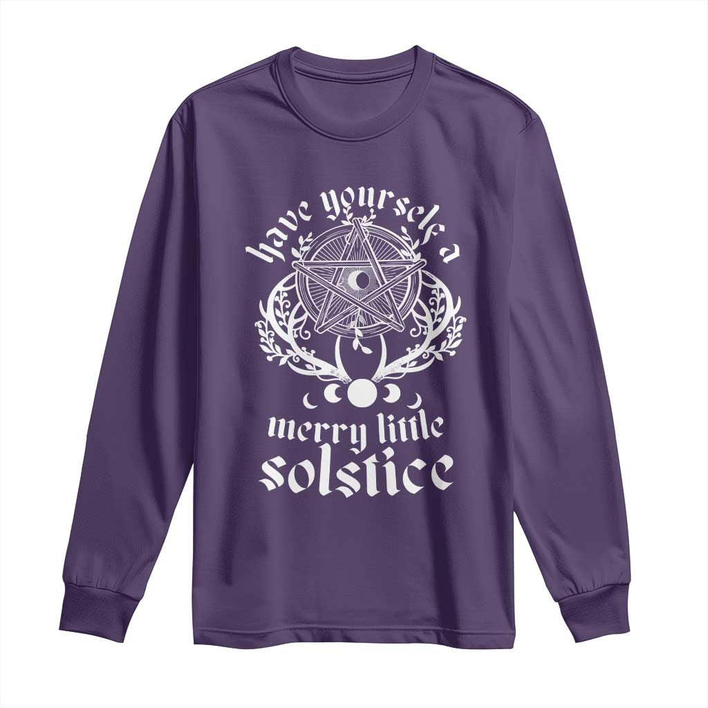 Yule Pagan Long Sleeve Shirt Have Yourself A Merry Little Solstice Vintage Pentagram