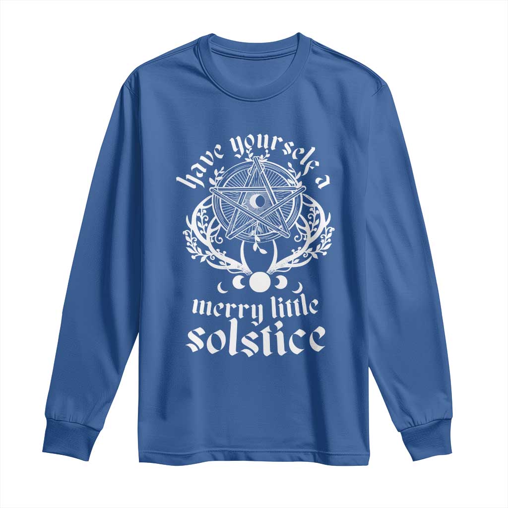 Yule Pagan Long Sleeve Shirt Have Yourself A Merry Little Solstice Vintage Pentagram