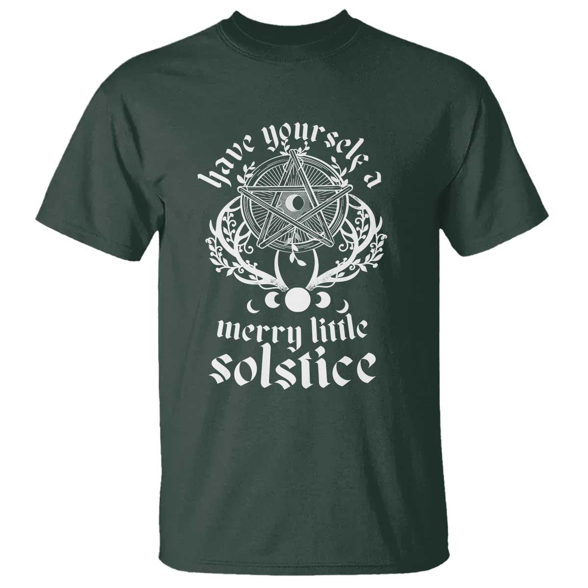 Yule Pagan T Shirt Have Yourself A Merry Little Solstice Vintage Pentagram - Wonder Print Shop