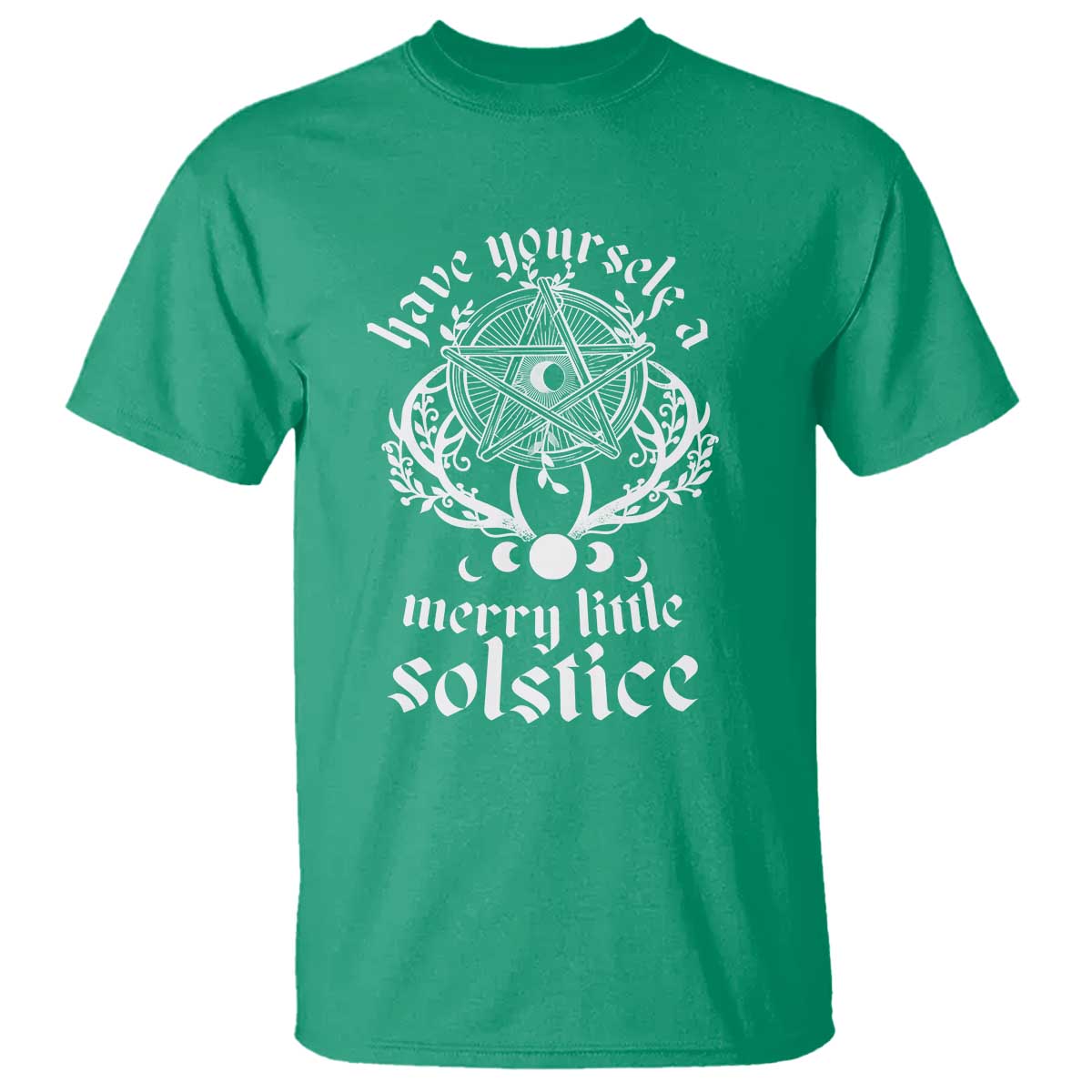 Yule Pagan T Shirt Have Yourself A Merry Little Solstice Vintage Pentagram - Wonder Print Shop