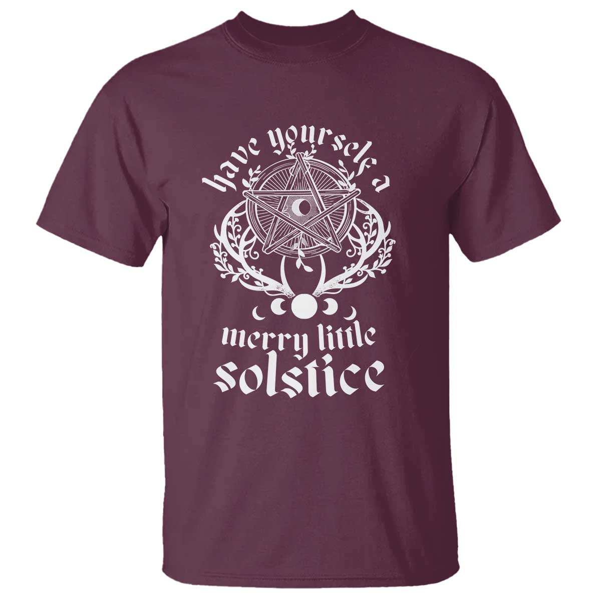 Yule Pagan T Shirt Have Yourself A Merry Little Solstice Vintage Pentagram - Wonder Print Shop