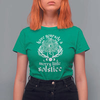 Yule Pagan T Shirt For Women Have Yourself A Merry Little Solstice Vintage Pentagram - Wonder Print Shop