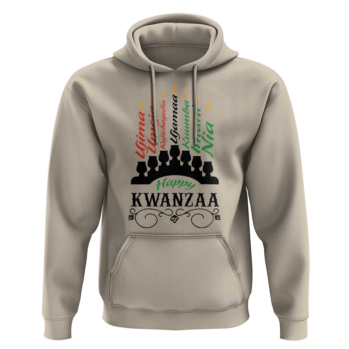 Happy Kwanzaa The 7 Principles African Nguzo Saba Kinara Candles Hoodie