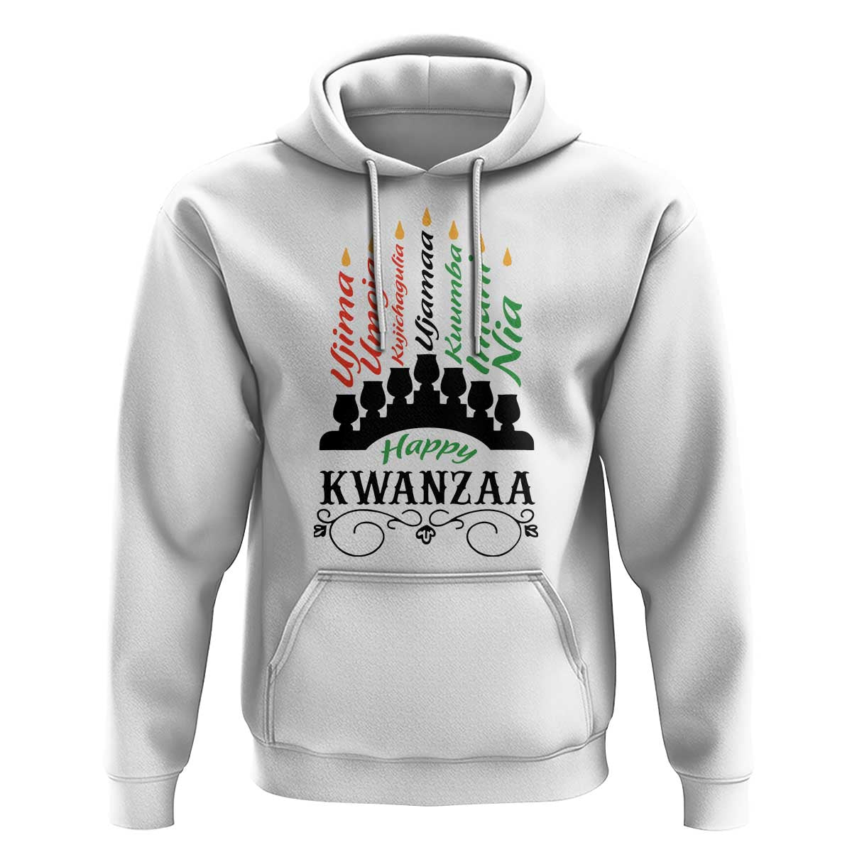 Happy Kwanzaa The 7 Principles African Nguzo Saba Kinara Candles Hoodie