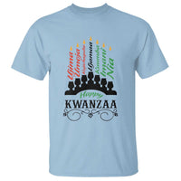 Happy Kwanzaa The 7 Principles African Nguzo Saba Kinara Candles T Shirt - Wonder Print Shop