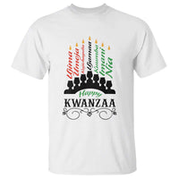 Happy Kwanzaa The 7 Principles African Nguzo Saba Kinara Candles T Shirt - Wonder Print Shop