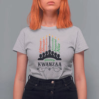 Happy Kwanzaa The 7 Principles African Nguzo Saba Kinara Candles T Shirt For Women - Wonder Print Shop