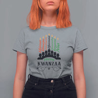Happy Kwanzaa The 7 Principles African Nguzo Saba Kinara Candles T Shirt For Women - Wonder Print Shop