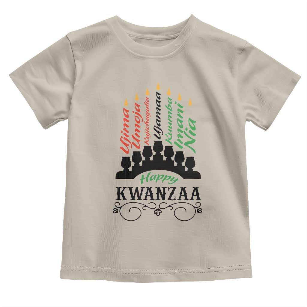 Happy Kwanzaa The 7 Principles African Nguzo Saba Kinara Candles Toddler T Shirt
