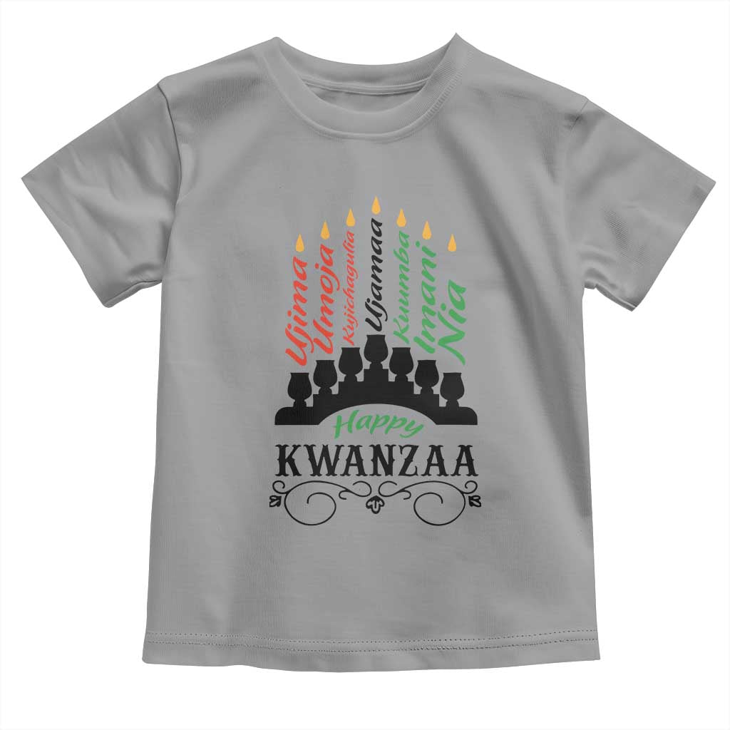Happy Kwanzaa The 7 Principles African Nguzo Saba Kinara Candles Toddler T Shirt