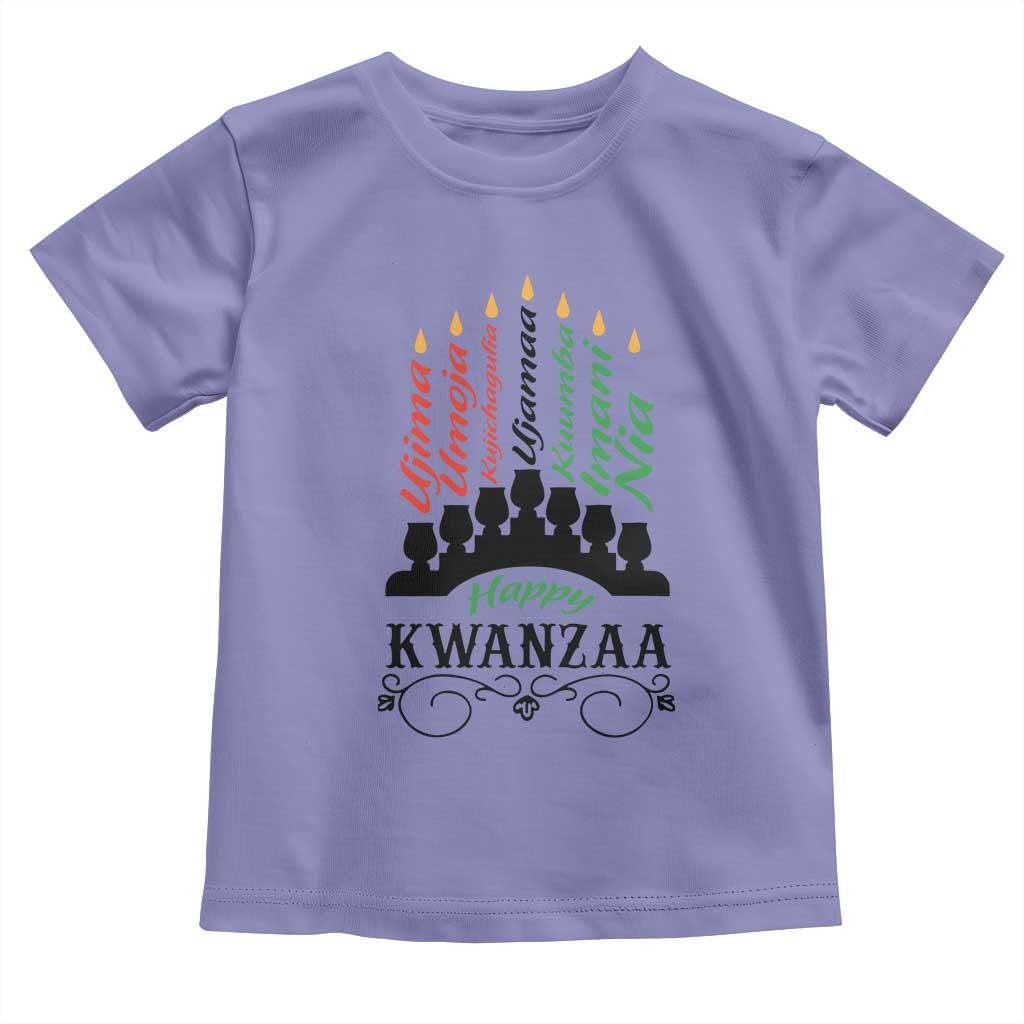 Happy Kwanzaa The 7 Principles African Nguzo Saba Kinara Candles Toddler T Shirt
