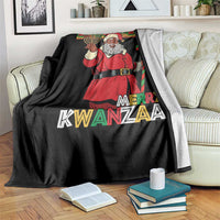 Funny Merry Kwanzaa Christmas Throw Blanket African American Black Santa Kinara Candles - Wonder Print Shop