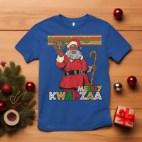 Funny Merry Kwanzaa Christmas T Shirt African American Black Santa Kinara Candles - Wonder Print Shop
