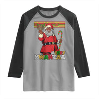 Funny Merry Kwanzaa Christmas Raglan Shirt African American Black Santa Kinara Candles - Wonder Print Shop