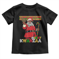 Funny Merry Kwanzaa Christmas Toddler T Shirt African American Black Santa Kinara Candles