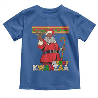 Funny Merry Kwanzaa Christmas Toddler T Shirt African American Black Santa Kinara Candles