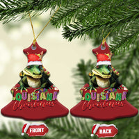 Funny Cajun Louisiana Christmas Santa's Alligator Christmas Ornament - Wonder Print Shop