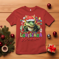 Funny Cajun Louisiana Christmas Santa's Alligator T Shirt - Wonder Print Shop