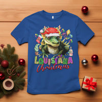 Funny Cajun Louisiana Christmas Santa's Alligator T Shirt - Wonder Print Shop