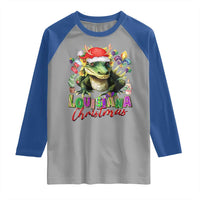 Funny Cajun Louisiana Christmas Santa's Alligator Raglan Shirt - Wonder Print Shop