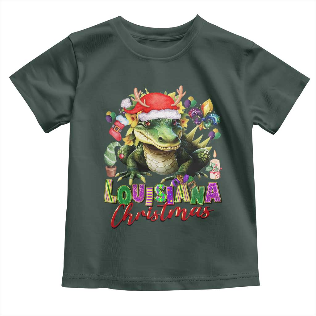 Funny Cajun Louisiana Christmas Santa's Alligator Toddler T Shirt